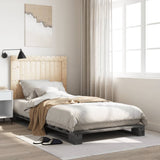 Bed Frame without Mattress Grey 100x200 cm Solid Wood Pine 3281545