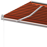 ZNTS Manual Retractable Awning with Posts 6x3 m Orange and Brown 3070000