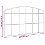 Wall Mirror Black 100x60 cm Arch Iron 358639