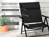 Set of Two Padded Garden Chairs - Black T3398P322164