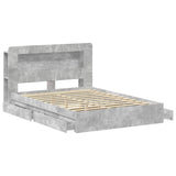 Bed Frame with Storage with Drawer Concrete Grey 150 x 200 cm 3433673