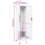 Locker Cabinet White 38x45x180 cm Steel 339772