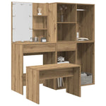 ZNTS Dressing Table Set with LED Artisan Oak Engineered Wood 3329182