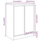Shoe Cabinet Grey Sonoma 57x34x76 cm Engineered Wood 861873