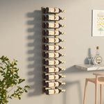 ZNTS Wall Mounted Wine Rack for 24 Bottles Gold Iron 340884