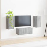 TV Cabinet Set Wall-mounted 6 pcs Grey Sonoma Engineered Wood 3409066