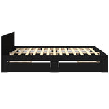 Bed Frame with Headboard without Mattress Black 200x200 cm 3295535
