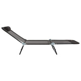 Folding Sun Lounger Folding Black 182 x 55 x 85.5 cm Textilene 42003153