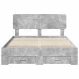 Bed Frame Concrete Grey 150 x 200 cm Engineered Wood 3412360