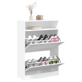 Shoe Cabinet with 2 Flip-Drawers White 80x34x116 cm 3214406