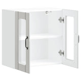 Kitchen Wall Cabinet with Glass Door Lucca High Gloss White Engineered Wood 853909