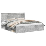 Bed Frame with Headboard Concerte 200 x 200 cm Solid Pine Wood 3410051