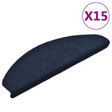 Stair Mats Self-adhesive 15 pcs 65x21x4 cm Navy Half Round Large 322357