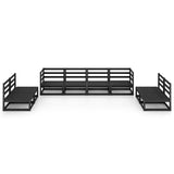 8 Piece Garden Lounge Set Black Solid Pinewood 3075433