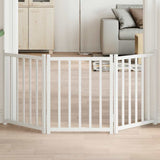Dog Gate Foldable 3 Panels White 150 cm Solid Wood Fir 352276