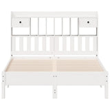Bookcase Bed without Mattress White 150x200 cm King Size Solid Wood Pine 3322907