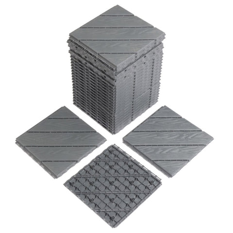 ZNTS Plastic Interlocking Deck Tiles, 9 Pack, 11.8"x11.8" Waterproof Flooring Tiles for Indoor and 47968490