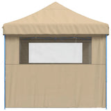 Foldable Party Tent Pop-Up with 3 Sidewalls Beige 4005015