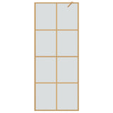 Walk-in Shower Wall Gold 80 x 195 cm Tempered Glass 42022057