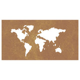 Garden Wall Decoration 105x55 cm Corten Steel World Map Design 824498