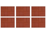 Stepping Stone 6 pcs Red 40.5 x 40.5 x 2 cm Rubber 42030073
