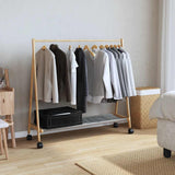 Clothes Rack with Shelves and Wheels 106x34x106,5 cm Bamboo 4008905