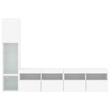 4 Piece TV Wall Units with LED White Engineered Wood 3216711