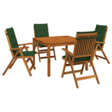 5-Piece Garden Dining Set 5 pcs Natural Solid Acacia Wood 3434619
