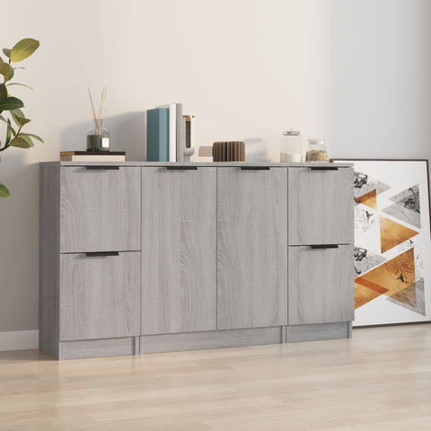 ZNTS Sideboards 3 pcs Grey Sonoma Engineered Wood 3115850