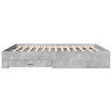 Bed Frame with Drawers without Mattress Concrete Grey 200x200 cm 3280359
