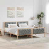 Bed Frame Light Grey 180 x 200 cm Solid Pine Wood 3394273