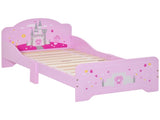 Kids Bed Princess Castle Theme w/ Side Rails Slats Home Furniture for 3 - 6 Yrs Pink 143 x 73 x 60 T3398P347663