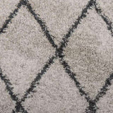 Shaggy Rug PAMPLONA High Pile Modern Beige and Anthracite 240x240 cm 375394