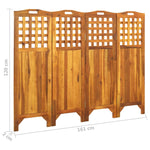 ZNTS 4-Panel Room Divider 161x2x120 cm Solid Acacia Wood 311879