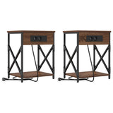 Bedside Cabinet 2 pcs Brown Oak 41 x 31 x 51 cm Engineered Wood 859514