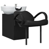 Shampoo Chair Manual Black and White 63 x 141 x 92 cm PVC 42009072