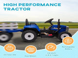 Ride On Tractor, Battery Powered Electric Car, with Detachable Trailer, Remote Control, Music - Blue T3398P348359