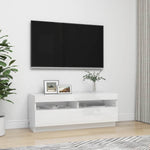 TV Cabinet with LED Lights High Gloss White 100x35x40 cm 804460
