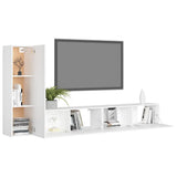 3 Piece TV Cabinet Set White Engineered Wood 3078675