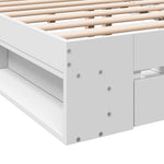 ZNTS Bed Frame with Drawers without Mattress White 140x190 cm 3280762