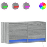 TV Wall Cabinet with LED Lights Grey Sonoma 80x31x35 cm 852360