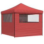 ZNTS Foldable Party Tent Pop-Up with 4 Sidewalls Burgundy 4004931