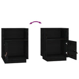 Bedside Cabinets 2 pcs Black 40x34x55 cm Solid Wood Pine 818324
