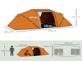 4-6 Man Camping Tent with Living Area and 2 Bedrooms, Hiking Sun Shelter, UV Protection Tunnel Tent, T3398P348679