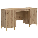 Desk with Shelf Artisan Oak 142.5 x 50 x 75 cm Engineered Wood 3414602