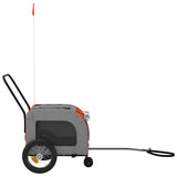 Pet Bike Trailer Orange and Grey 54.5 x 120 x 161 cm 93844