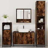 ZNTS 4 Piece Bathroom Furniture Set Smoked Oak Engineered Wood 3301222