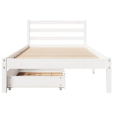 Bed Frame without Mattress White 75x190 cm Small Single Solid Wood Pine 3301525