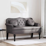 Chesterfield Bench Grey 120.5 x 65 x 75 cm Faux Leather 42019282