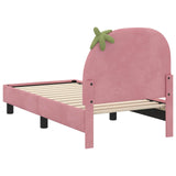 Toddler Bed Frame with Headboard Pink 70 x 140 cm Velvet 42011064